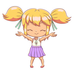 Girl give me a hug gesture