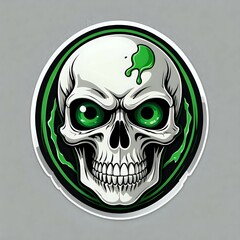 skull on a green background
