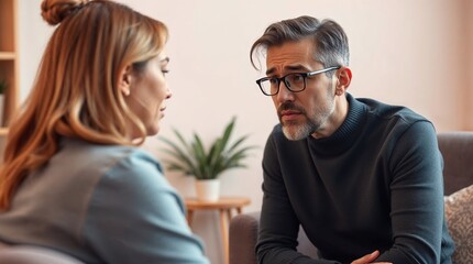 Stylish and comfortable psychologist's office interior for therapy sessions, ideal for mental health clinic websites and interior design inspiration