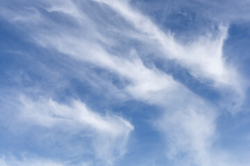 Beautiful blue sky with a white clouds