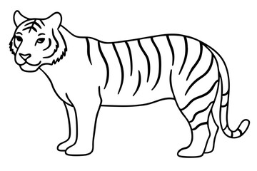 Single Line Tiger Vector Design