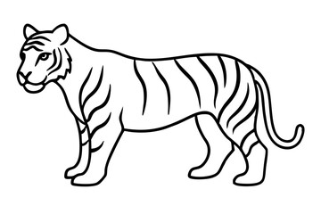 Single Line Tiger Vector Design