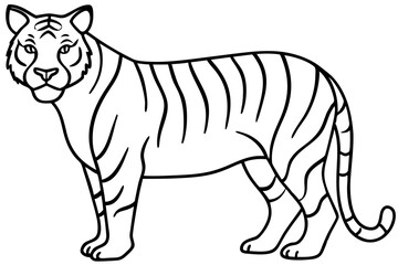 Single Line Tiger Vector Design