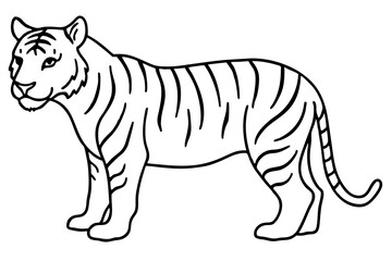 Single Line Tiger Vector Design