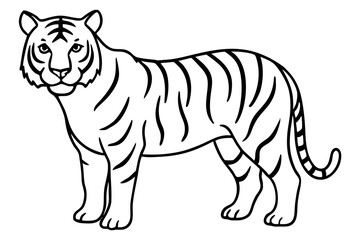 Single Line Tiger Vector Design