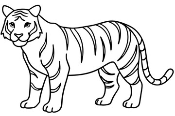 Single Line Tiger Vector Design
