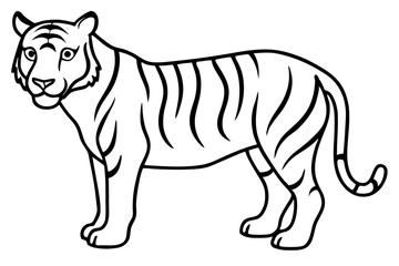 Single Line Tiger Vector Design