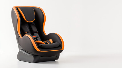 modern foldable portable car seat with orange accents
