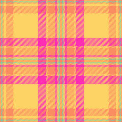 Vibrant yellow and pink plaid pattern.  Perfect for textile design, fashion, websites, or scrapbooking. This cheerful, summery texture offers a playful and energetic aesthetic.