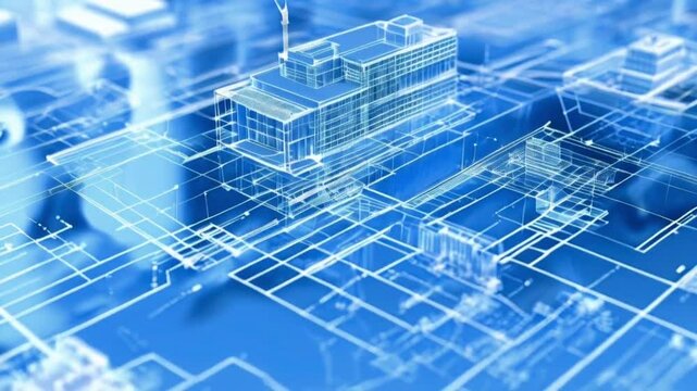 Blueprint of a Modern Building: Architectural Design Visualization