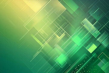 エメラルドの幾何学 - 光と影が織りなす未来空間