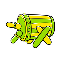 Colorful Hand-drawn Bedug Drum Illustration