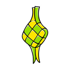 Colorful Hand Drawn Ketupat Illustration