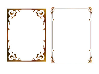 vector vintage frames for decoration and design, golden gradient