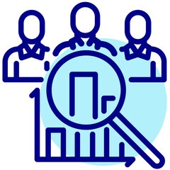 competitor analysis vector mixed outline icon