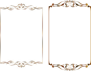 vector vintage frames for decoration and design, golden gradient