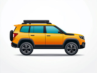 Bright yellow SUV design showcases modern styling and off-road capabilities, perfect for adventurous journeys and city driving
