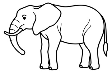 Single-Line Elephant Vector Illustration