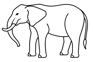 Single-Line Elephant Vector Illustration