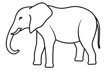 Single-Line Elephant Vector Illustration