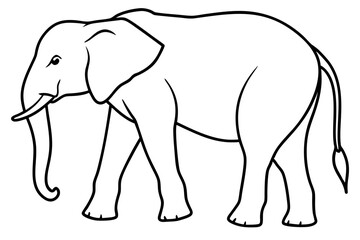 Single-Line Elephant Vector Illustration