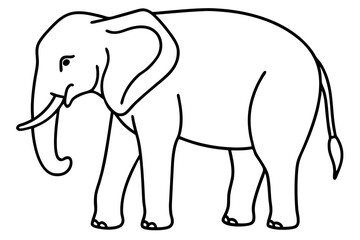 Single-Line Elephant Vector Illustration