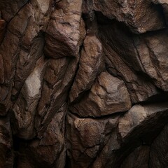 Black dark brown gray stone rock granite basalt texture background. Mountains surface. Close-up. Cracked broken crumbled.