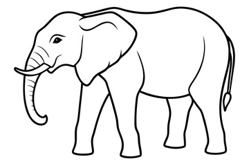 Single-Line Elephant Vector Illustration