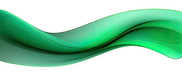 abstract green curve isolated  on transparent background