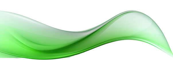 abstract green curve  isolated  on transparent background