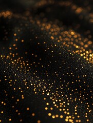 Close-up of Golden Glitter Texture