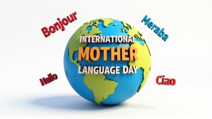 International Mother Language Day Globe Illustration