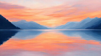 A classic seaplane landing on a tranquil lake.