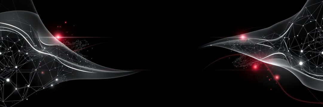 Abstract digital network background with red highlights