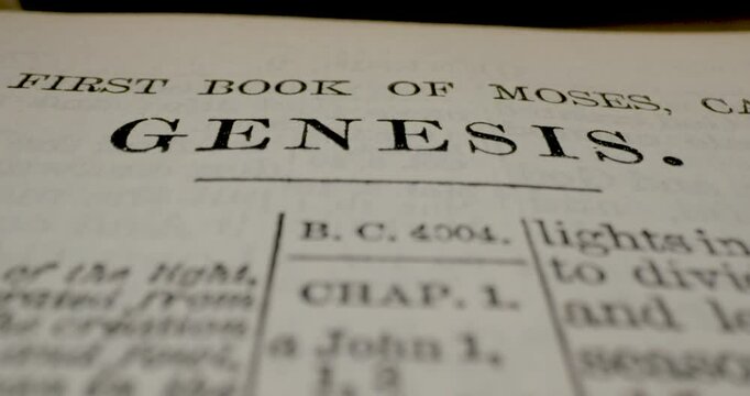Holy Bible Macro Text The First Book Of Moses Genesis Tilt Up