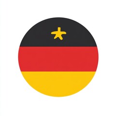 Obraz premium A circular emblem featuring the German flag with a stylized minimalist design.