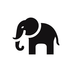 Elephant icon. Silhouette of wild animal. Vector illustration.