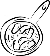 Mexican food. Hand drawn vector isolated doodle. Fajitas