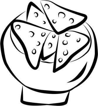 recommend clip art: Mexican food. Hand drawn vector isolated doodle. Nachos chips
