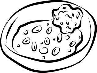 Mexican food. Hand drawn vector isolated doodle. Chilli con carne