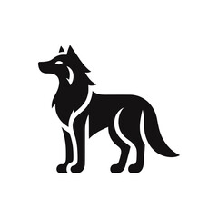 Wolf icon. Silhouette of wild animal. Vector illustration.