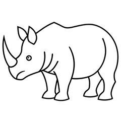 Single-Line Rhino Vector Design
