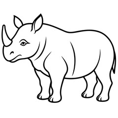 Single-Line Rhino Vector Design