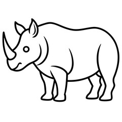 Single-Line Rhino Vector Design