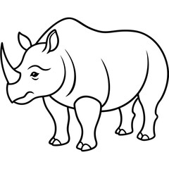 Single-Line Rhino Vector Design