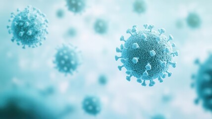 A concept illustration of PM 25 particles floating in the air, visualizing their microscopic structure
