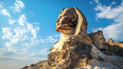 Fototapeta premium Photo of the ancient Sphinx rock formation 