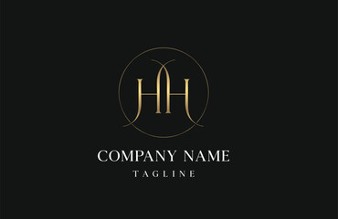 Beautiful letter HH monogram in incredibly luxury and classy style, elegant circular letter HH logo template for a high-end brand personality

