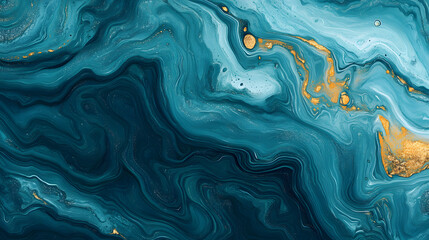 Obraz premium A turquoise abstract design with intricate lines and curves, forming a harmonious digital art piece.