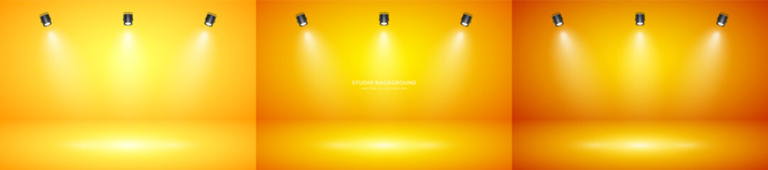 Empty studio abstract background, soft spotlight effect, smooth gradient and subtle stage lighting. Perfect for product showcases, presentations, branding, elegant display setup. Vector illustration